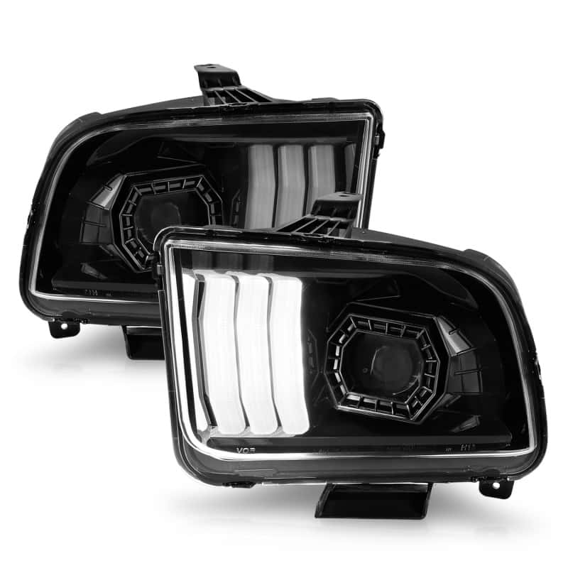 ANZO — ANZO 05-09 Ford Mustang (w/Factory Halogen HL Only) Projector Headlights w/Light Bar Black Housing
Head Light Set
HdLtSet - view 8