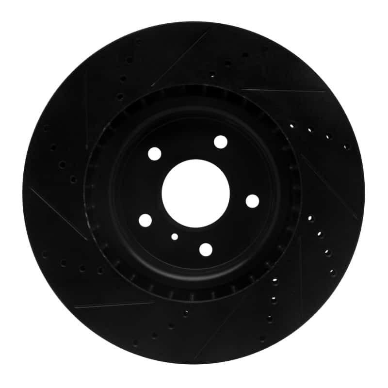 R1 Concepts — R1 03-08 Infiniti G35 Front Right Drilled & Slotted Black Brake Rotor
R1 Brake Rotor Drill - view 5