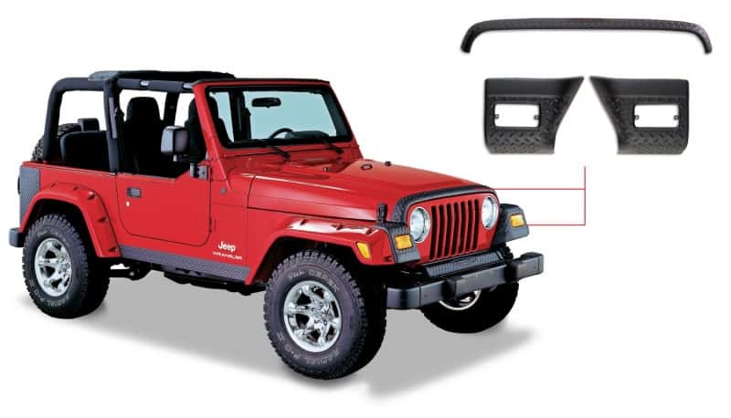 Bushwacker — Bushwacker 97-06 Jeep Wrangler Trail Armor Hood Stone Guard and 2 Front Corners - Black
Trail Armor - view 1