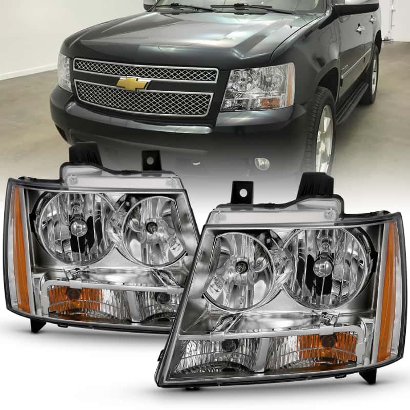 ANZO — ANZO 2007-2014 Chevy Tahoe Crystal Headlight Chrome Amber(OE)
Head Light Set - view 1