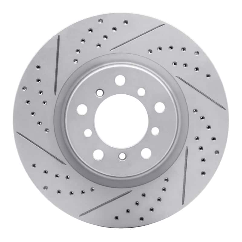 R1 Concepts — R1 01-06 BMW M3 Right Front Drilled & Slotted Geo-Carbon Rotor - view 1