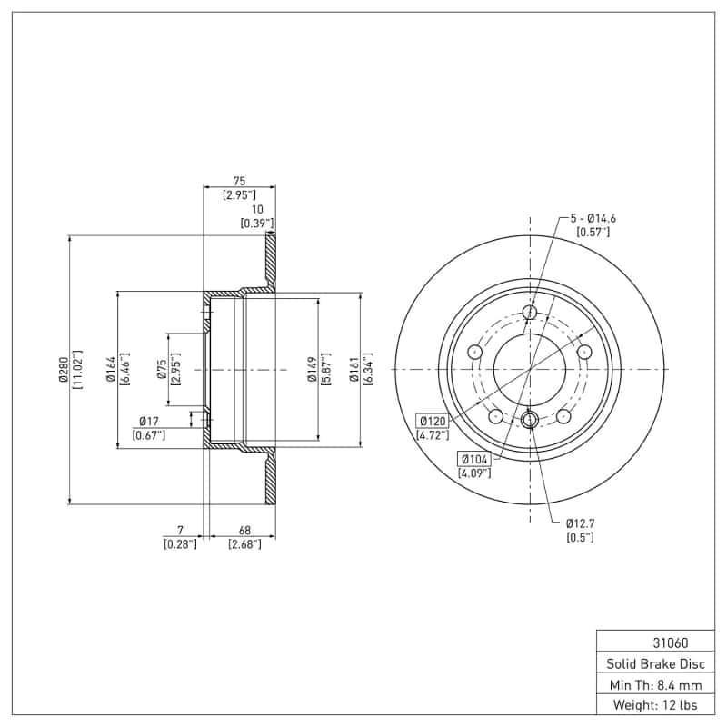 DFC — DFC 03-06 BMW Z4 Rear GeoSPEC Coated Rotor
DFC Brake Rotor - view 3