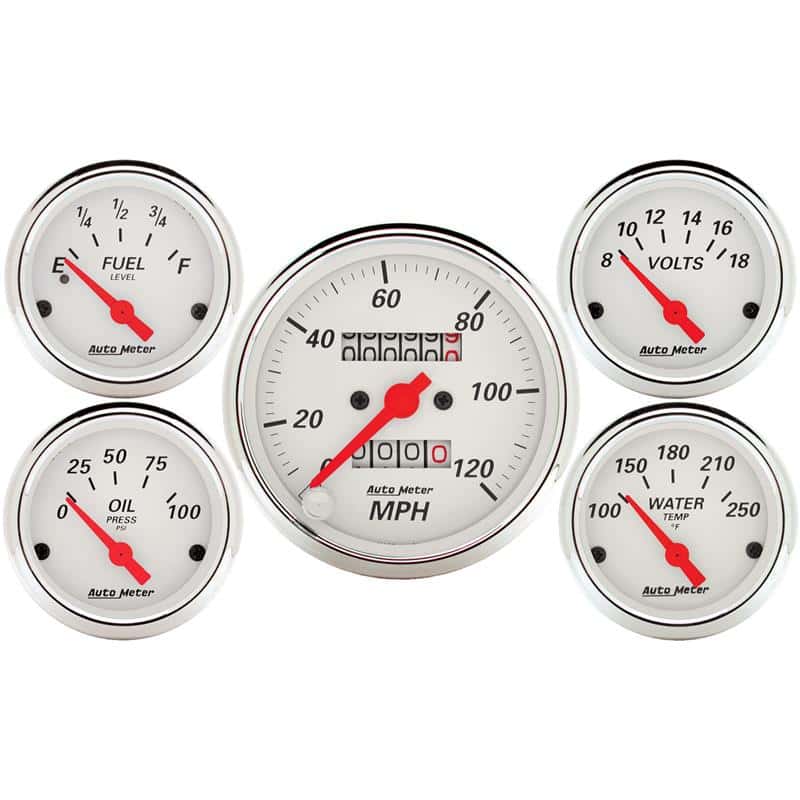 AutoMeter — Autometer 5 piece Kit (Mech Speed/Elec Oil Press/Water Temp/Volt/Fuel Level)
GA SET 5PC M SPD AW - view 2