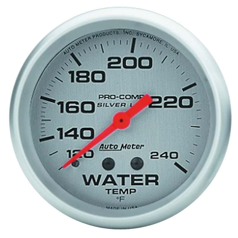 AutoMeter — Autometer Ultra-Lite 2-5/8in 120-240 Deg F Liquid Filled Mechanical Water Temp Gage
2-5/8" WATER TEMP, 1 - view 1