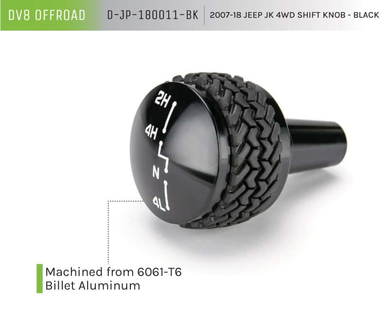 DV8 Offroad — DV8 Offroad 2007-2018 Jeep JK 4WD Shift Knob Black Finish
Shift Knob - view 6
