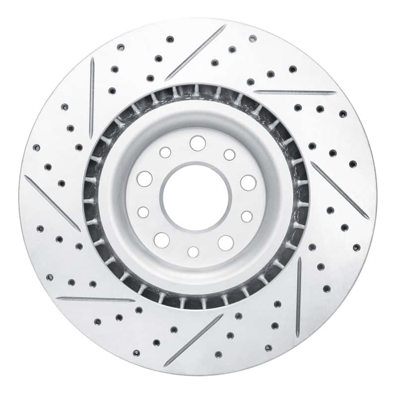 R1 Concepts — R1 14-19 Fiat 500L Front Right Drilled & Slotted Geo-Carbon Rotor - view 5