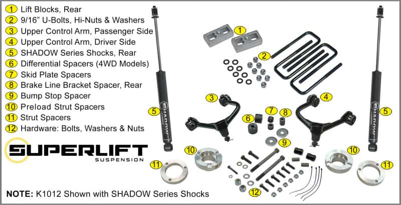 Superlift — Superlift 05-20 Toyota Tacoma 4WD (Excl TRD Pro Models) - 3in Lift Kit w/ Superlift Shocks - view 3