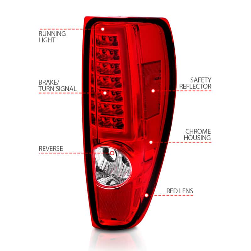 ANZO — ANZO 2004-2012 Chevrolet Colorado/ GMC Canyon LED Tail Lights w/ Light Bar Chrome Housing Red/Clear
Tail Light Set - view 8