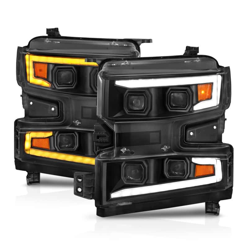 ANZO — ANZO 19-22 Chevrolet Silverado 1500 LED Proj HL w/Lgt Bar SwBk Seq. Blk w/In. Light - Driver Side ON
Head Light Set
HdLt - view 3