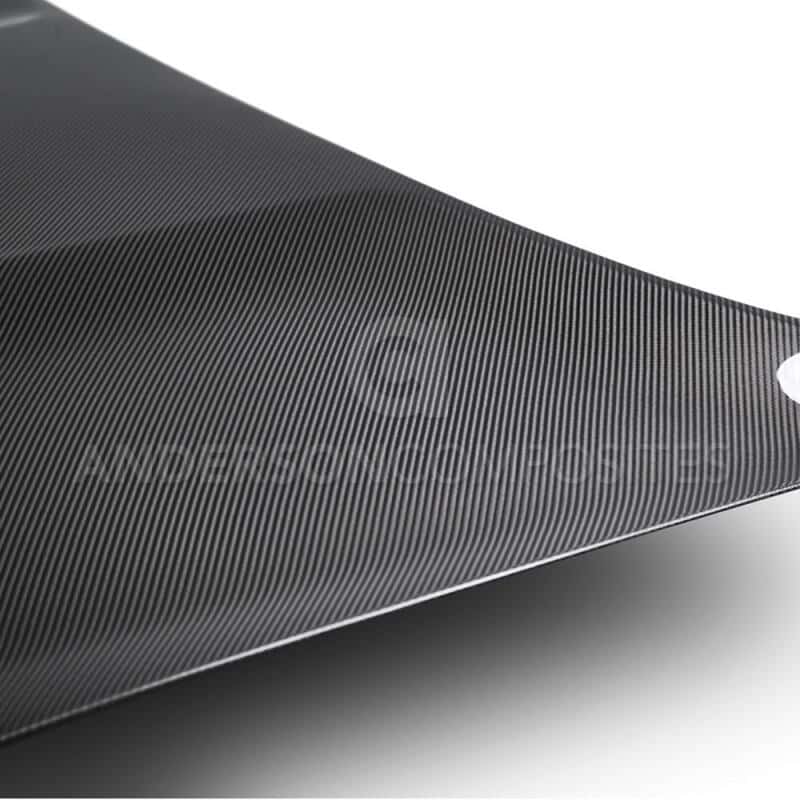 Anderson Composites — Anderson Composites 2015-2017 Ford Mustang Shelby GT350 Double Sided Carbon Fiber Hood - view 6