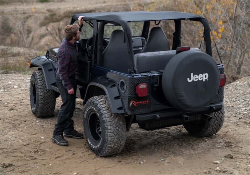 Rampage — Rampage 97-06 Jeep Wrangler TJ Frameless Trail Soft Top Kit - Black Diamond
Frameless Soft Top K
Top-Soft - view 10