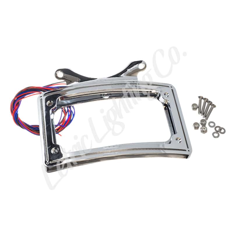 Letric Lighting — Letric Lighting 10-13 Street Glide Perfect Plate Light Chrome Curved License Plate Frame - view 1