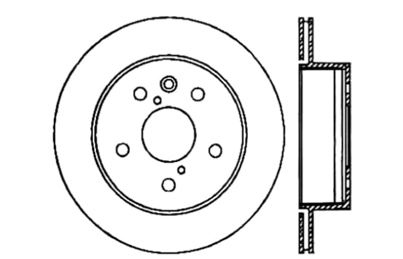 Stoptech — StopTech Power Slot 06-11 Lexus GS Series / 06-12 IS350 Rear Left Drilled & Slotted Rotor
Disc Brake Rotor
Slot/Drill Rotor - view 4