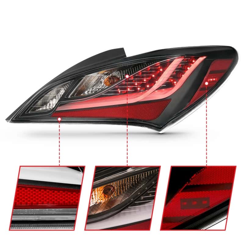 ANZO — ANZO 10-13 Hyundai Genesis 2DR LED Taillights Smoke
Tail Light Set
LED Taillights - view 4