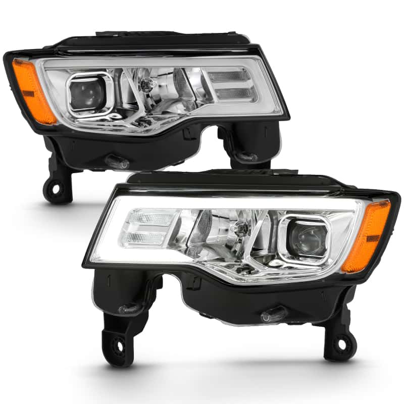 ANZO — ANZO 2017-2018 Jeep Grand Cherokee Projector Headlights w/ Plank Style Switchback - Chrome w/ Amber
Projector Headlights
Head Light Set - view 12