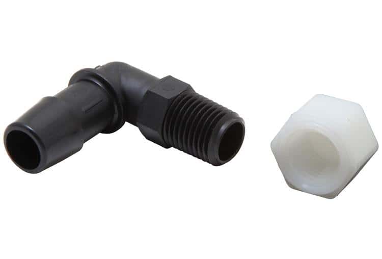 K&N Engineering — K&N Air Filter Vent Kit - White - 90 Degree Plastic 0.50in Flange 1.75in H 1.75in L - view 2