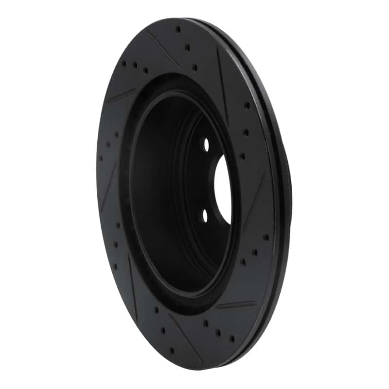 R1 Concepts — R1 05-25 Infiniti EX37 Rear Left Drilled & Slotted Black Brake Rotor
R1 Brake Rotor Drill - view 4
