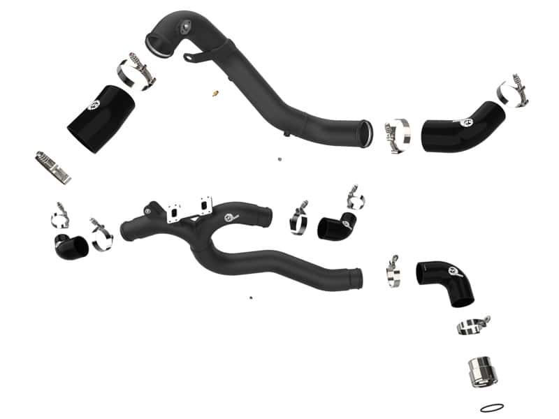 aFe — AFE 18-22 Kia Stinger V6-3.3L BladeRunner Alum Hot/Cold Charge Pipe Kit Black
Charge Pipe Kit - view 3