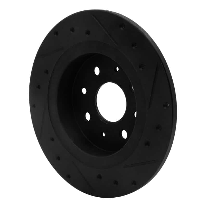 R1 Concepts — R1 98-03 Kia Sephia Rear Left Drilled & Slotted Black Brake Rotor
R1 Brake Rotor Drill - view 4