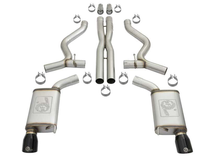 aFe — aFe MACHForce XP 3in 304 SS Cat-Back Exhausts w/ Black Tips 15-17 Ford Mustang GT V8-5.0L/V6-3.7L
Cat-Back Exhaust - view 6