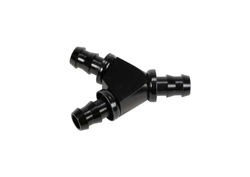 Fleece Performance — Fleece Performance 1/2in Black Anodized Aluminum Y Barbed Fitting (For -8 Pushlock Hose)
Hose Connector - view 1