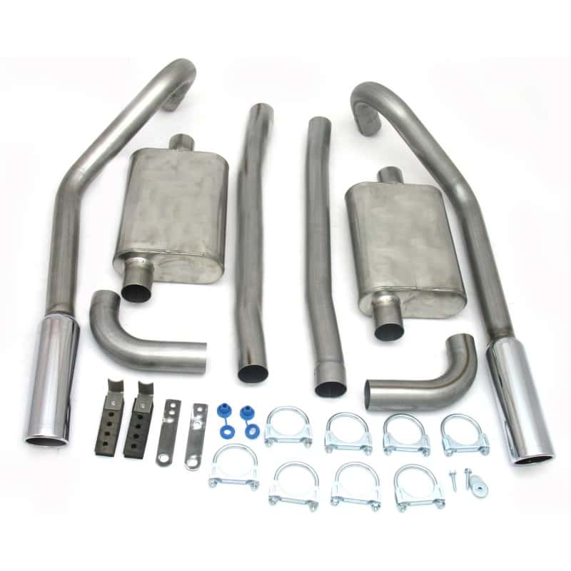 JBA — JBA 65-70 Ford Mustang 260-428 409SS Dual Turn Down Under Rear Valance Header Back Exhaust
Exhaust System - view 2