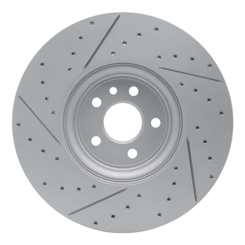R1 Concepts — R1 17-20 Jaguar Xe Front Right Drilled & Slotted Geo-Carbon Rotor - view 5