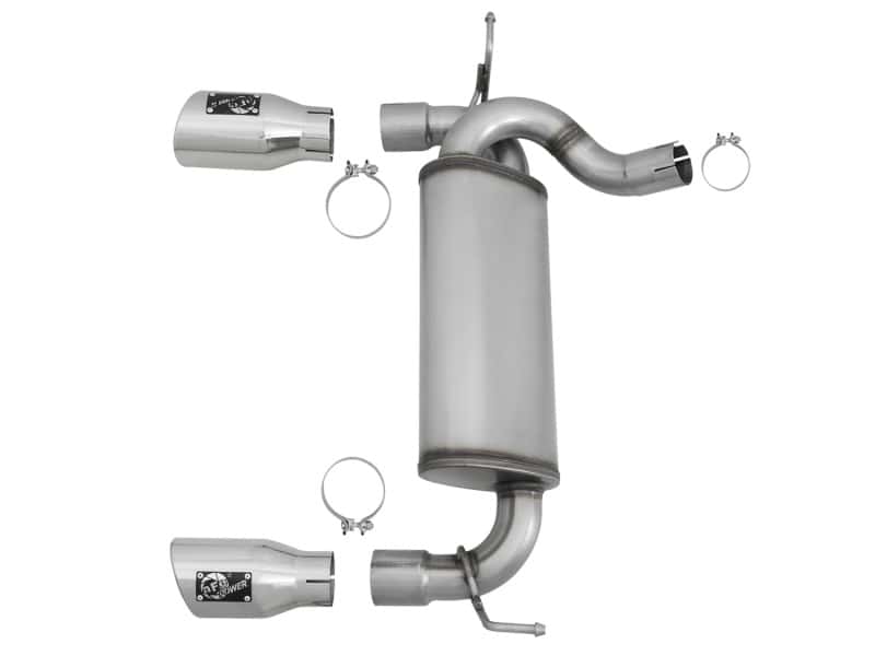 aFe — aFe Rebel Series 2.5in 409 SS Axle-Back Exhaust w/Polished Tips 07+ Jeep Wrangler (JK) V6 3.6L/3.8L
Axle-Back Exhaust - view 4
