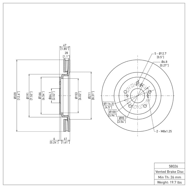 DFC — DFC 14-20 Acura MDX Front GeoSPEC Coated Rotor
DFC Brake Rotor - view 6