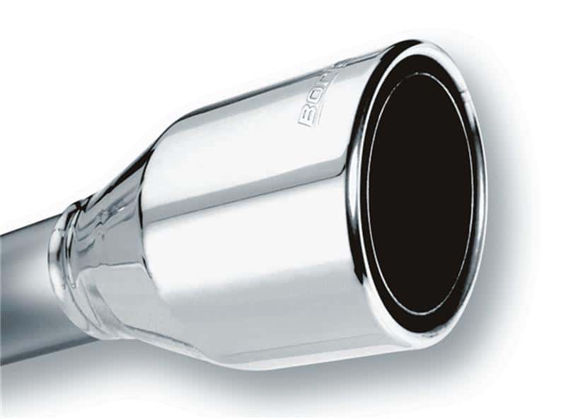 Borla — Borla 2.5in Inlet 4.5in Round Rolled Angle Cut Phantom X 7.75in Long Embossed Universal Exhaust Tips
ExhstTailPipeTip
Tip - Round - view 2