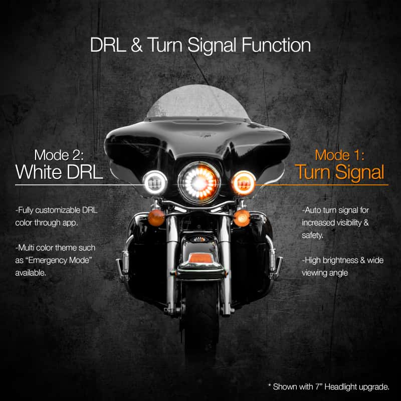 XKGLOW — XK Glow 4.5In Chrome RGB LED Harley Running Light XKchrome Bluetooth App Controlled Kit - view 3