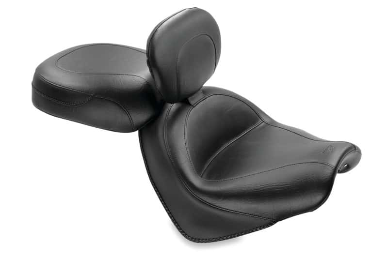 Mustang Motorcycle — Mustang 04-09 Honda VTX1300C Wide Touring 2PC Seat w/Driver Backrest - Black - view 1