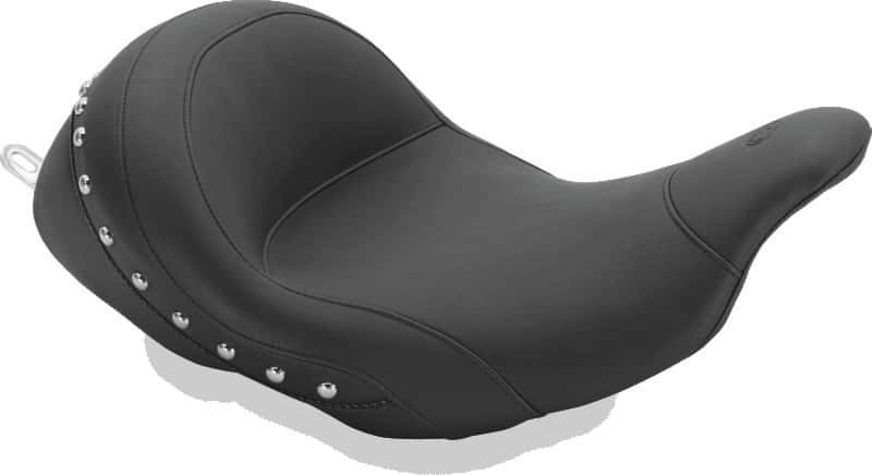 Mustang Motorcycle — Mustang 08-21 Harley Electra Glide,Rd Glide,Rd King, Str Glide Lowdown Solo Seat w/Studs - Black - view 2