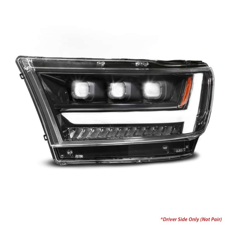 ANZO — ANZO 19-24 RAM 1500 (New Body/OE Halogen) Full LED Proj Headlights DRL/SeqSig Black - Driver Side - view 1
