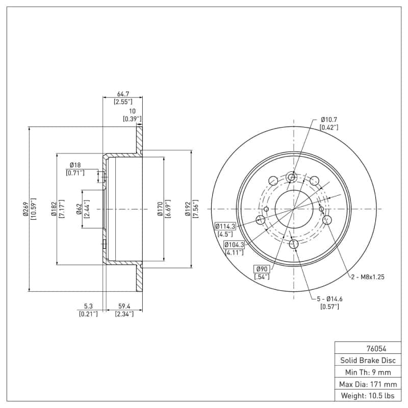 DFC — DFC 92-03 Lexus ES300 Rear GeoSPEC Coated Rotor
DFC Brake Rotor - view 6