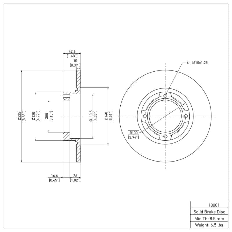 DFC — DFC 85-91 Subaru GL Rear Brake Rotor
DFC Brake Rotor - view 6