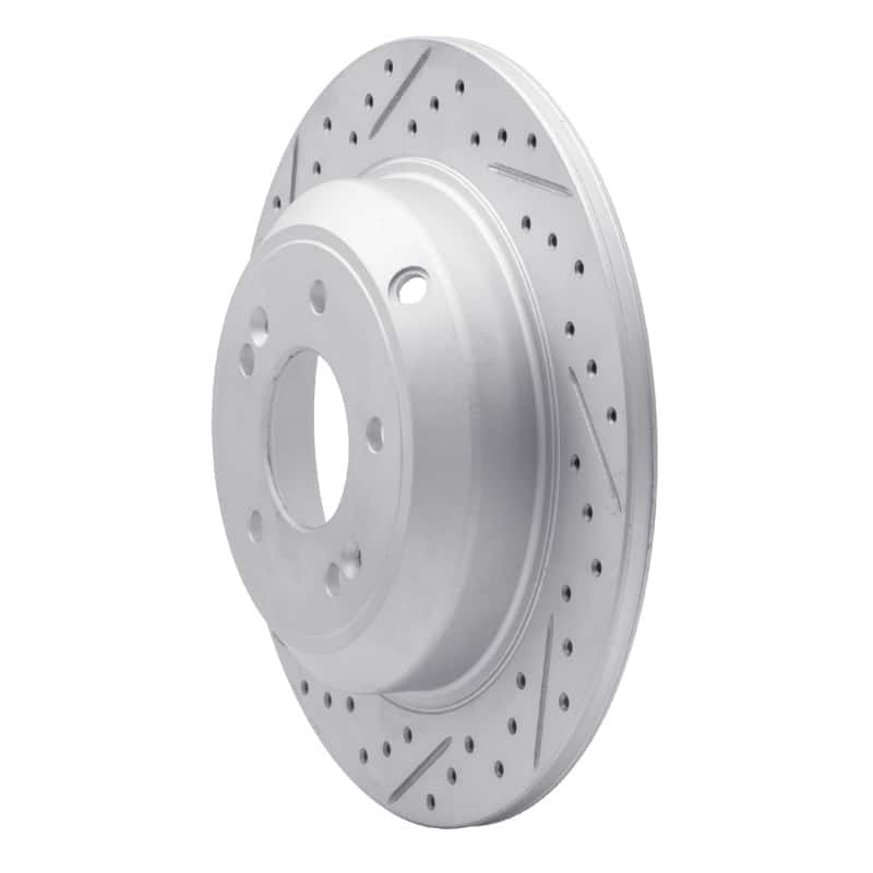 R1 Concepts — R1 18-23 Genesis G70 Rear Right Drilled & Slotted Geo-Carbon Rotor - view 2