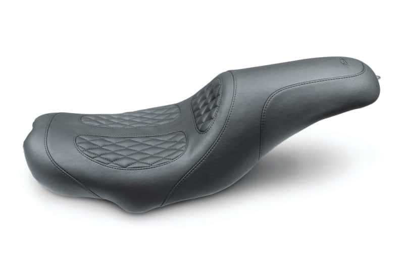 Mustang Motorcycle — Mustang 08-20 Harley Electra Glide,Rd Glide,Rd King Tripper Fastback 1PC Seat w/Diam Stitch- Black - view 1