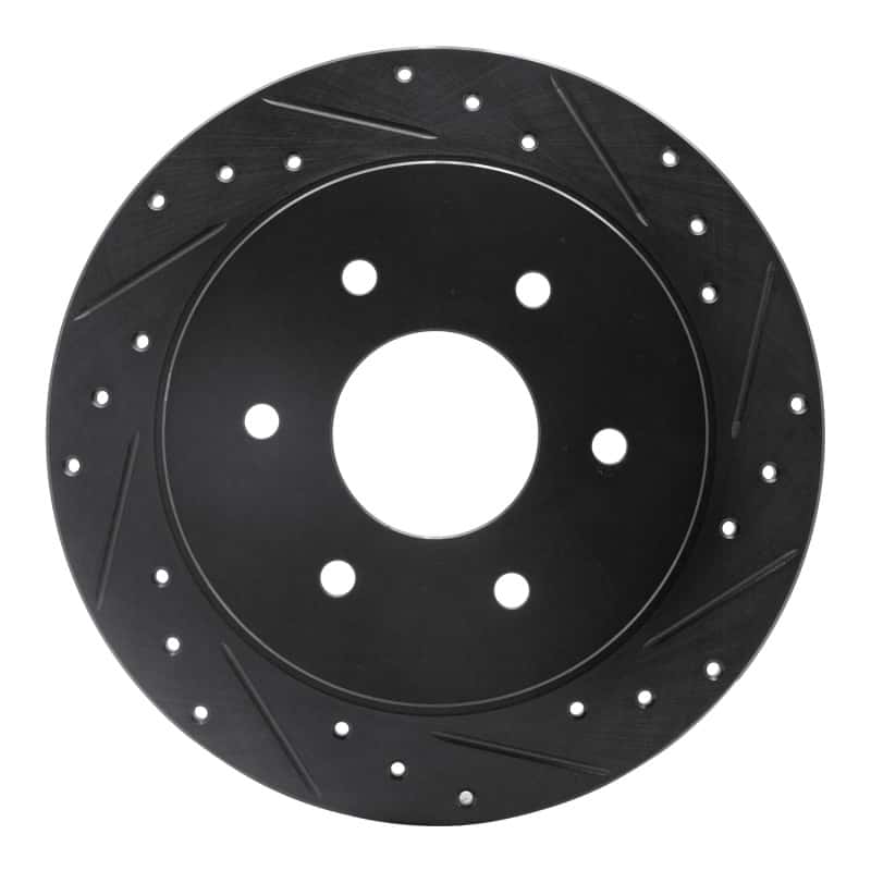 R1 Concepts — R1 04-15 Infiniti QX56 Rear Right Drilled & Slotted Black Brake Rotor
R1 Brake Rotor Drill - view 1