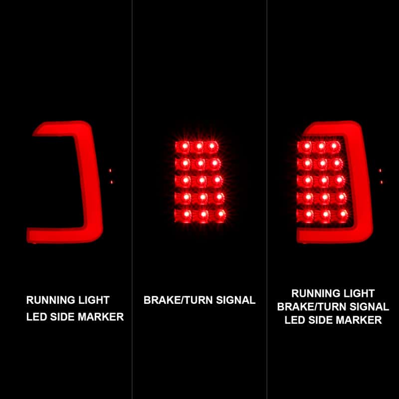 ANZO — ANZO 1997-2004 Dodge Dakota LED Taillights Black Housing Smoke Lens Pair - view 3