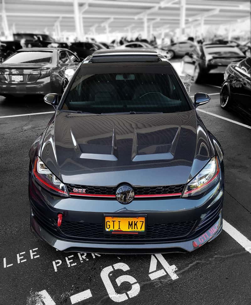Seibon — Seibon 15-20 Volkswagen Golf MK7 DV-Style Carbon Fiber Hood - view 8