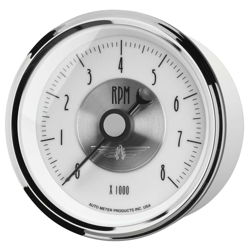 AutoMeter — Autometer Prestige Pearl Series - Tachometer 3 3/8in 8K RPM In-Dash
3-3/8" TACH, 8,000 R - view 8
