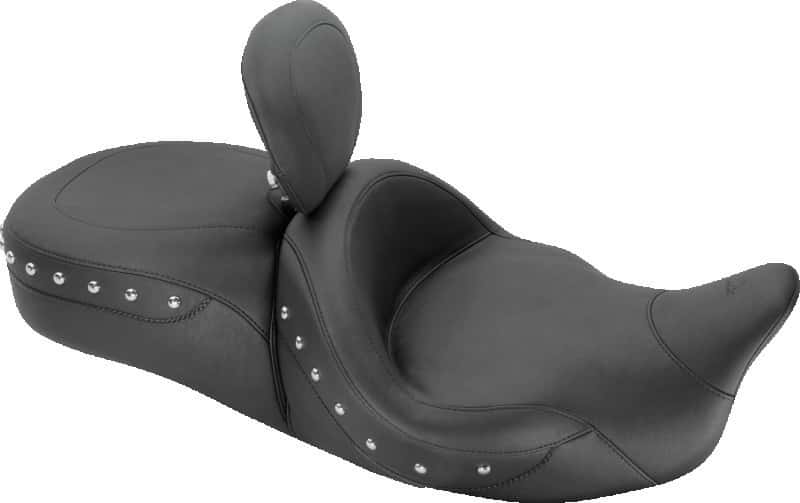 Mustang Motorcycle — Mustang 08-21 Harley Electra Glide,Rd Glide,Rd King,Str Glide Touring Heated 1PC Seat Studs-Black - view 1