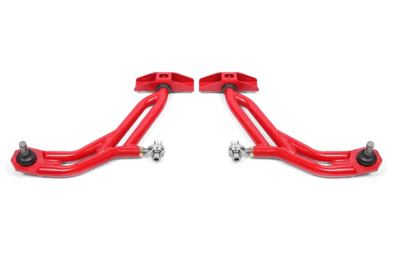 BMR Suspension — BMR 10-14 Ford Mustang Adj. Lower A-Arms Delrin/Rod End w/ 19mm STD. Ball Joint - Red
Lower Control Arms - view 1
