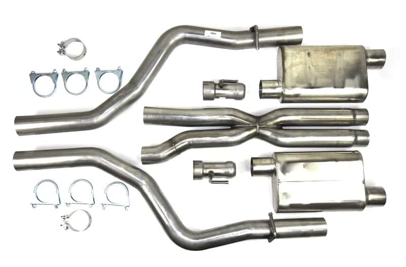 JBA — JBA 15-20 Dodge Challenger SRT8/Hellcat 6.1L/6.2L/6.4L 3in SS Dual Exit Cat-Back Exhaust
Exhaust System - view 2