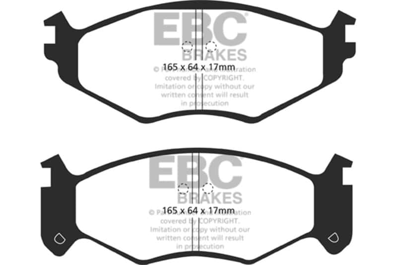 EBC — EBC 91-95 Chrysler LeBaron 2.5 (15in Wheels) Ultimax2 Front Brake Pads
Disc Brake Pad - view 1