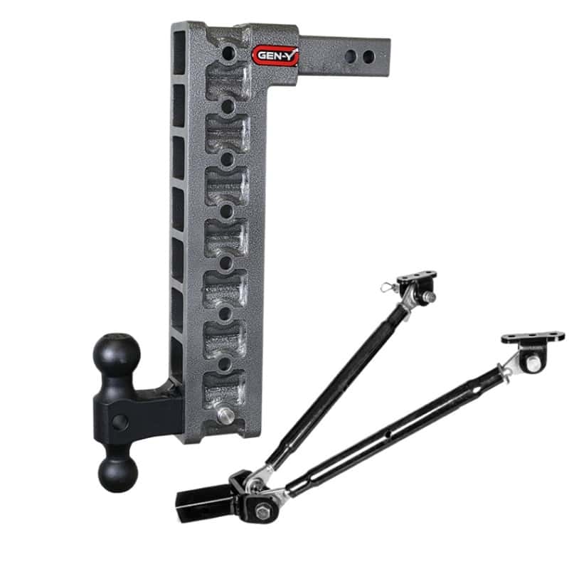 GEN-Y Hitch — Gen-Y Mega Duty 2in Shank 17.5in Drop 2K TW 16K Hitch w/GH-051 Dual-Ball/GH-0100 Stabilizer Kit
Drop Hitch - view 2