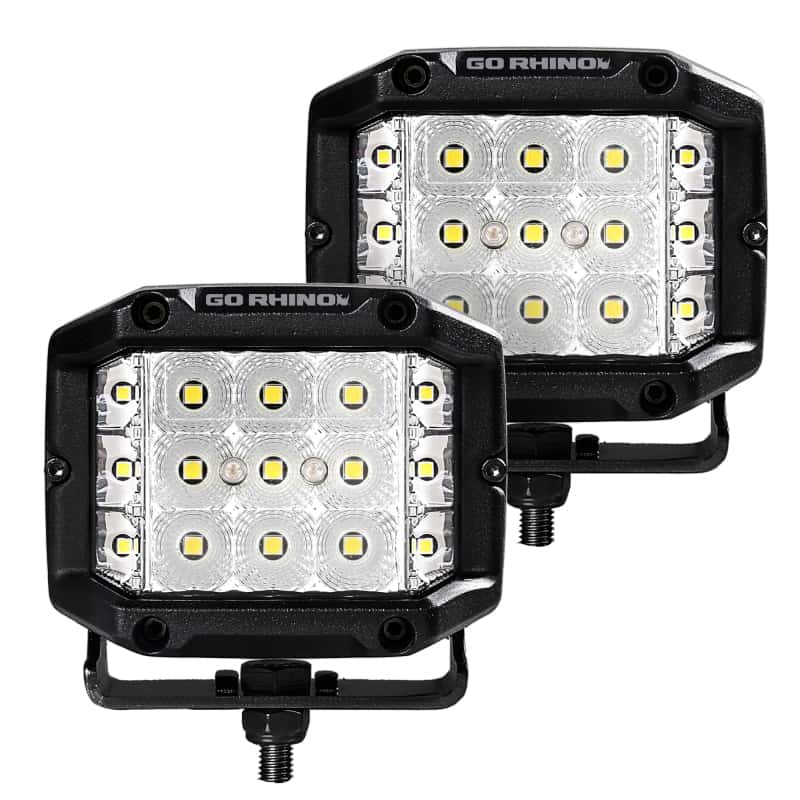 Go Rhino — Go Rhino Xplor Bright Series Sideline Cube LED Flood Light Kit (Surface Mount) 4x3 - Blk (Pair)
Bright- Flood Lights - view 1