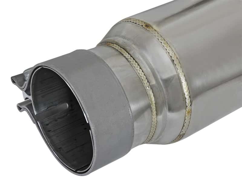 aFe — aFe MACH Force-Xp 304 Stainless Steel Resonator 2.5in Inlet/Outlet x 4in Dia x 15in Body x 19in L
Stainless Resonator - view 4