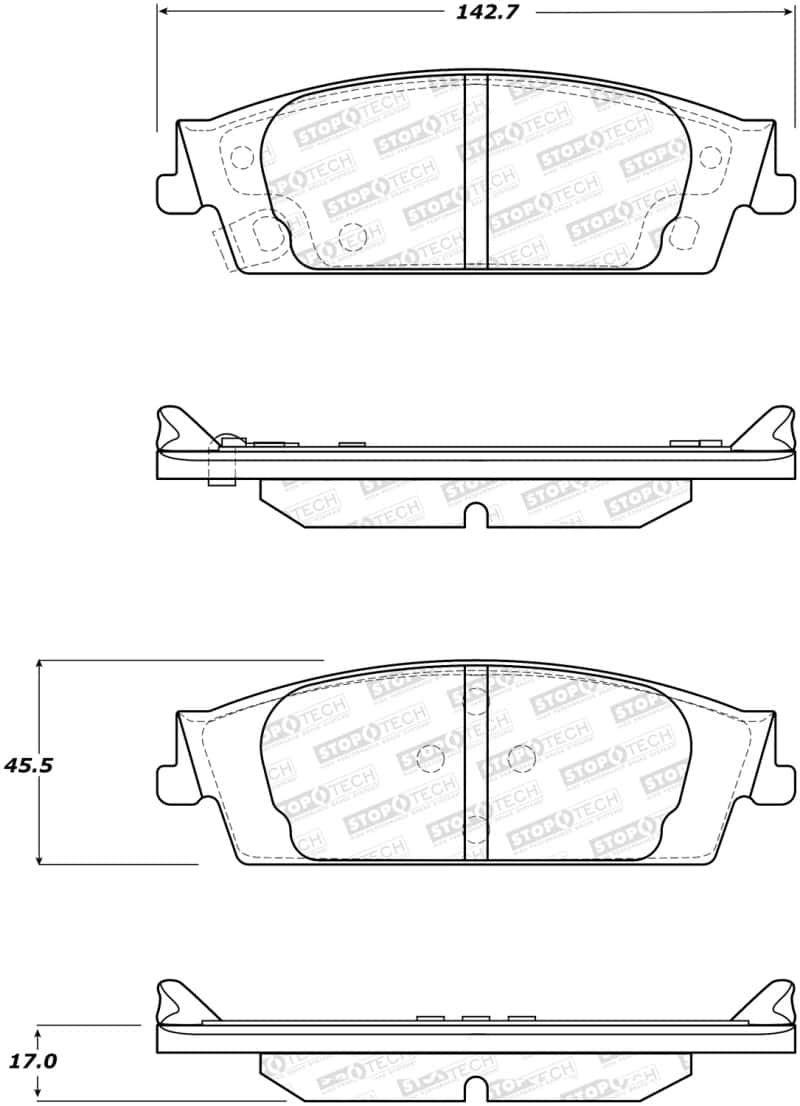 Stoptech — StopTech Street Brake Pads - Front/Rear
Brake Pads W/Hrdwr - view 2